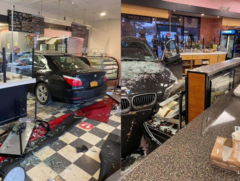 Anciana estrella su auto contra una panadería