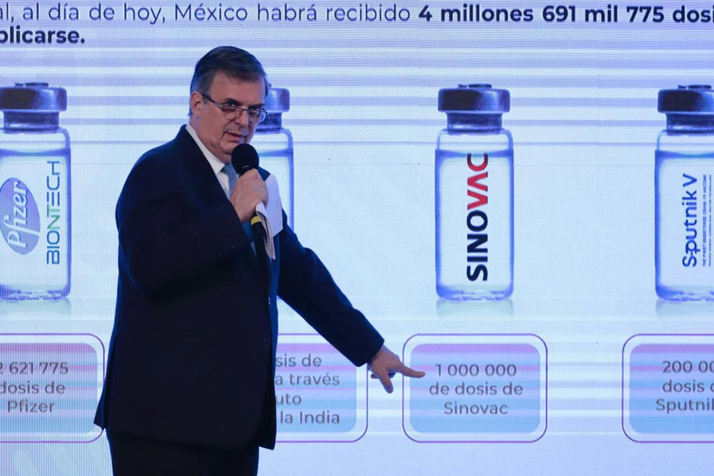Ebrard anuncia llegada de más vacunas a México para la segunda quincena de marzo