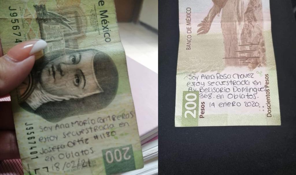 VIRAL: Mujeres 'secuestradas' pedirían ayuda a través de mensajes en billetes