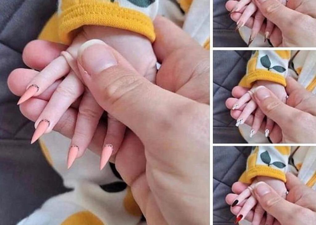 Madre es criticada por ponerle uñas postizas a su bebé