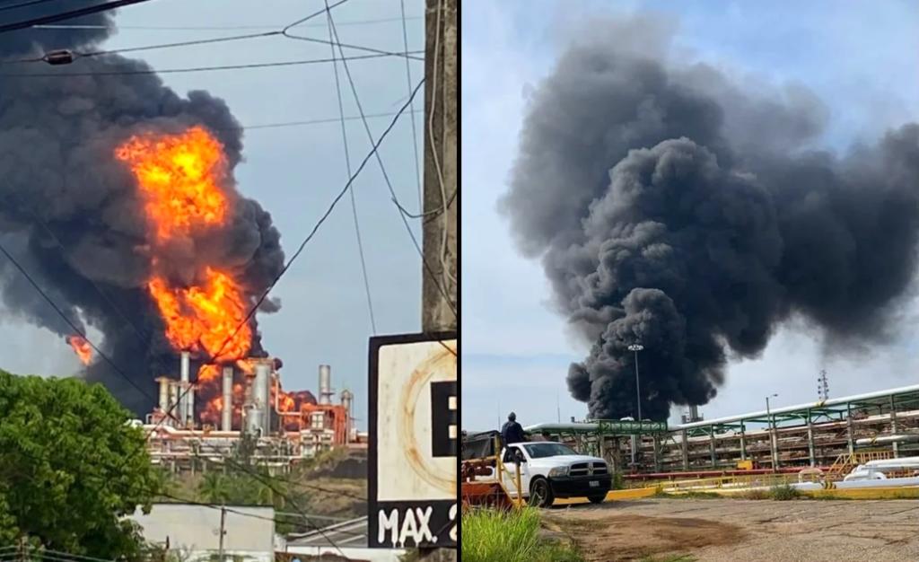 Se registra incendio en refinería de Minatitlán, Veracruz