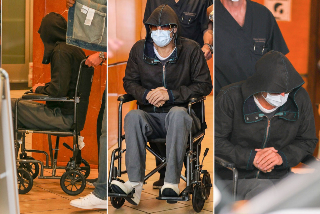 Brad Pitt es visto saliendo de hospital en silla de ruedas