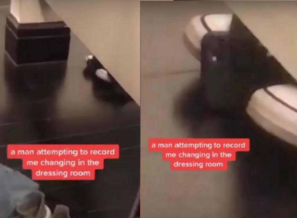 Mujer encuentra una supuesta cámara escondida en el vestidor de una tienda