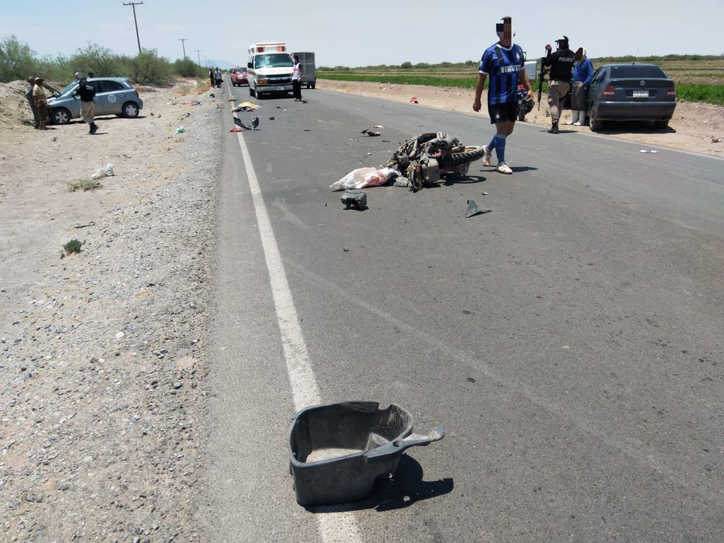 Aparatosa colisión deja un motociclista sin vida en Francisco I. Madero