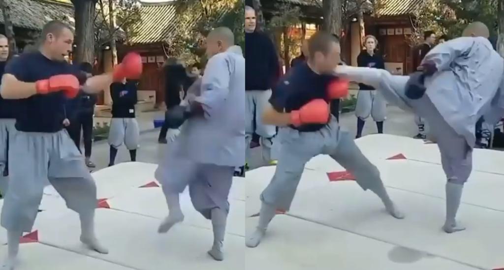 Monje Shaolin derriba de una patada a luchador profesional de la UFC
