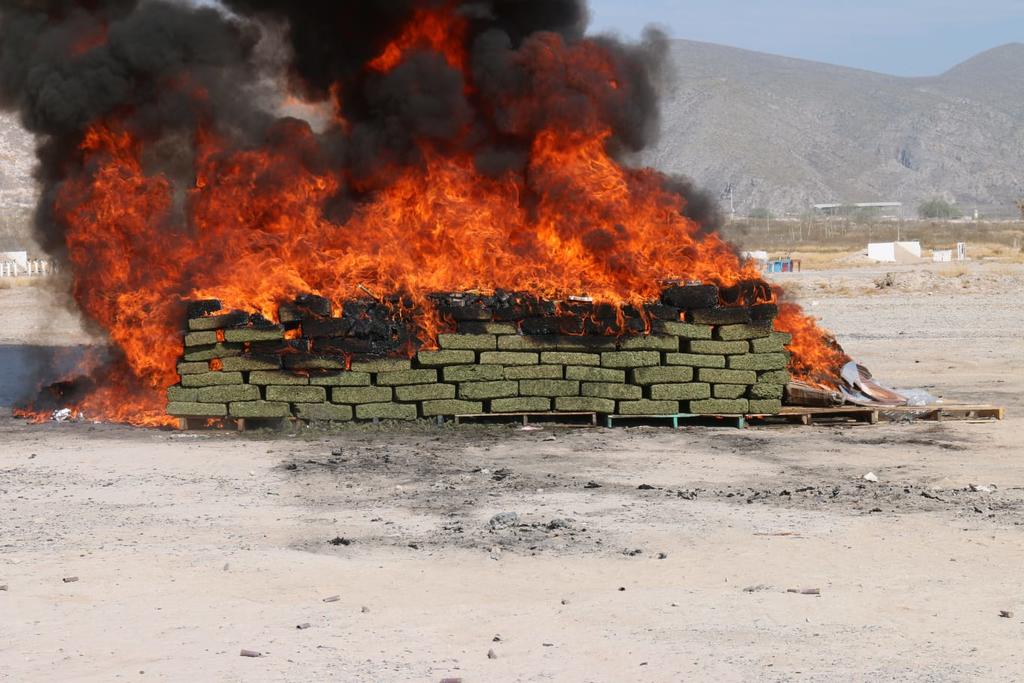 FGR incinera más de una tonelada de mariguana en Coahuila