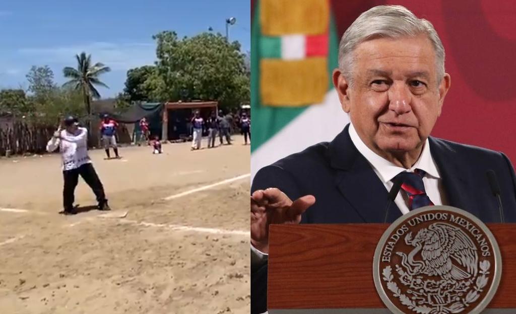 AMLO hace parada en Sinaloa para jugar beisbol