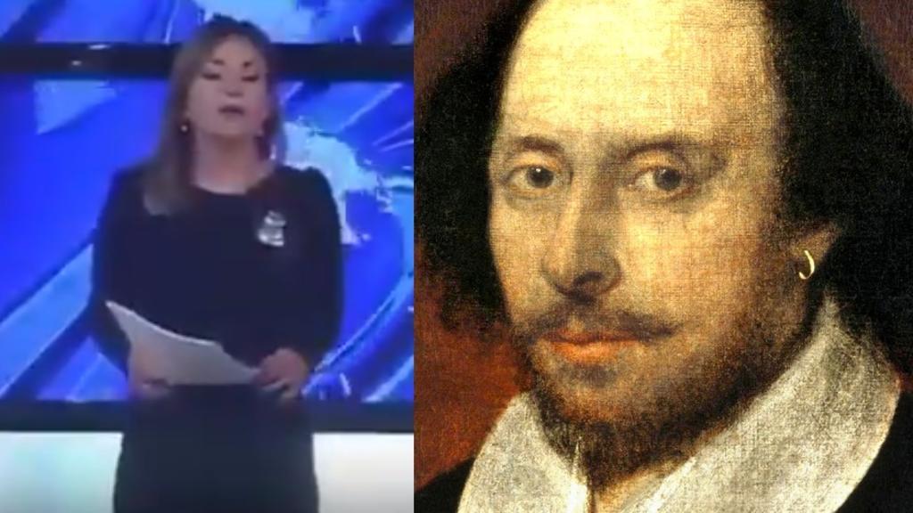 Presentadora de TV asegura que el escritor William Shakespeare murió 'tras recibir vacuna antiCOVID'