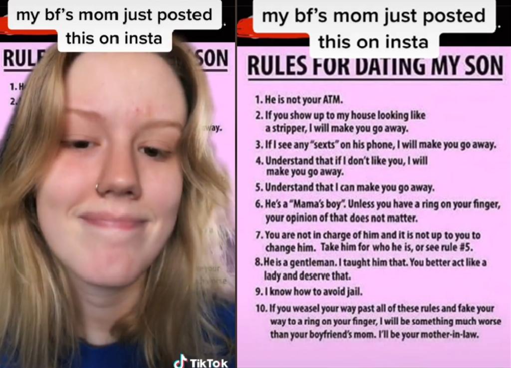Joven descubre la ‘lista de reglas para salir con su hijo’, de la madre de su novio
