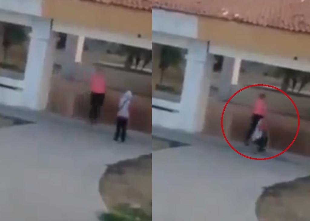 Captan a mujer arrastrando y golpeando a su hijo invidente en Jalisco