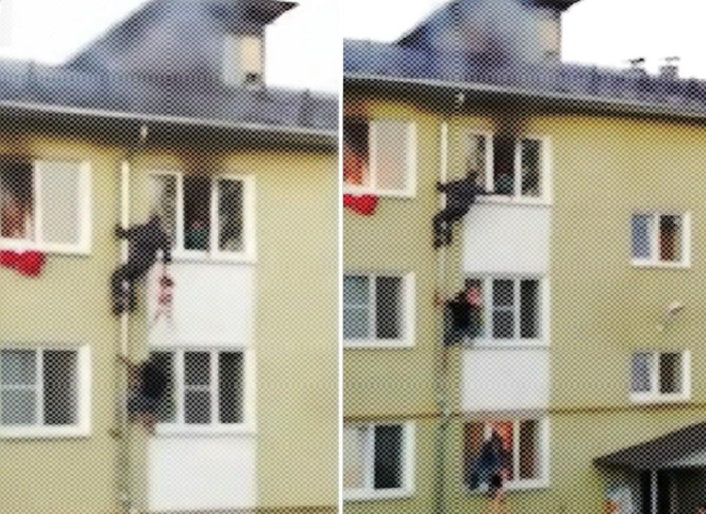 Vecinos salvan a tres niños de un incendio en un edificio