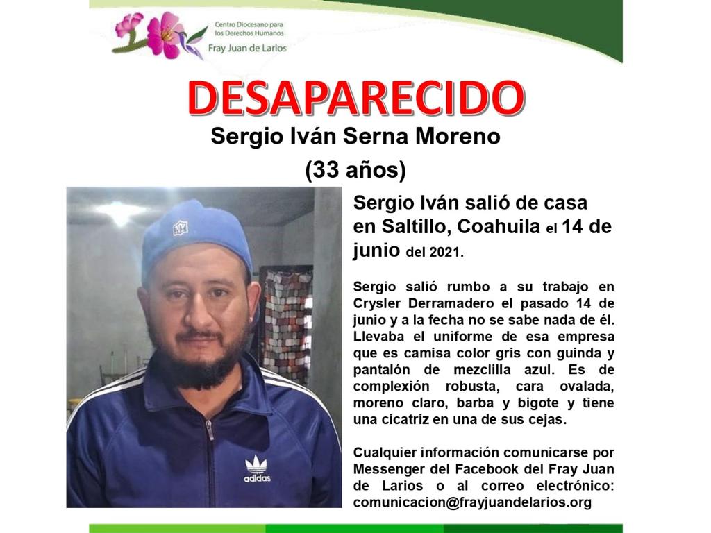 Trabajador de empresa Chrysler desaparece en ejido Derramadero en Saltillo
