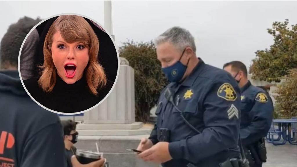 Policía descubre que es grabado y pone música de Taylor Swift; derechos de autor lo protegen