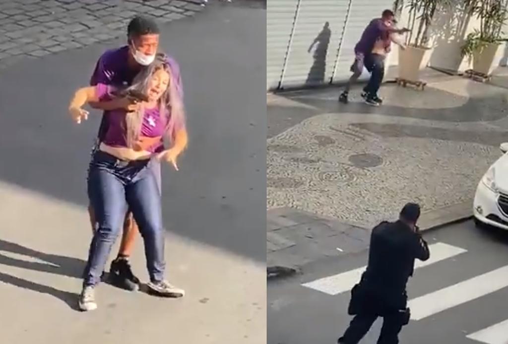 Ladrón es abatido por policías tras tomar de rehén a una mujer al intentar escapar