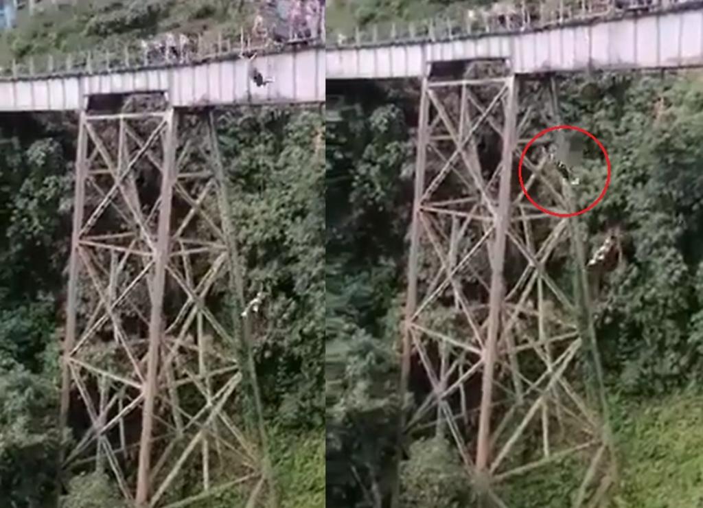 'Ay, se mató'; joven fallece al arrojarse de un puente mientras hacía jumping