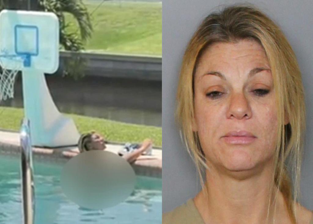 Mujer es arrestada por nadar desnuda en la alberca de un desconocido
