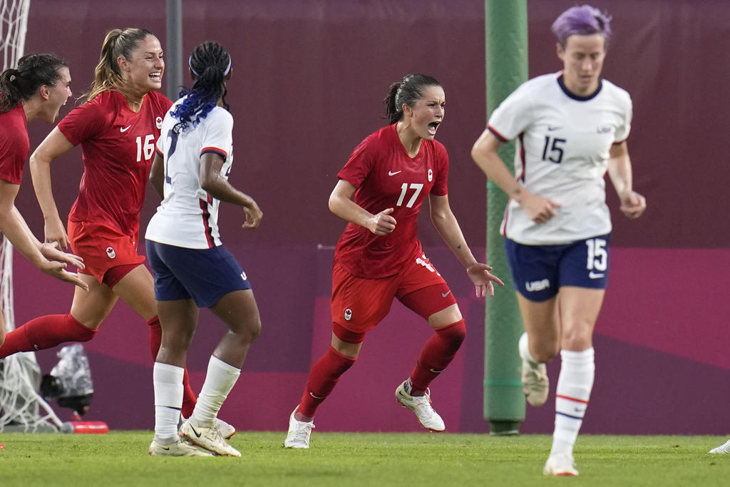 Canadá sorprende y deja fuera a EUA de la Final de Futbol Femenil en Tokio 2020