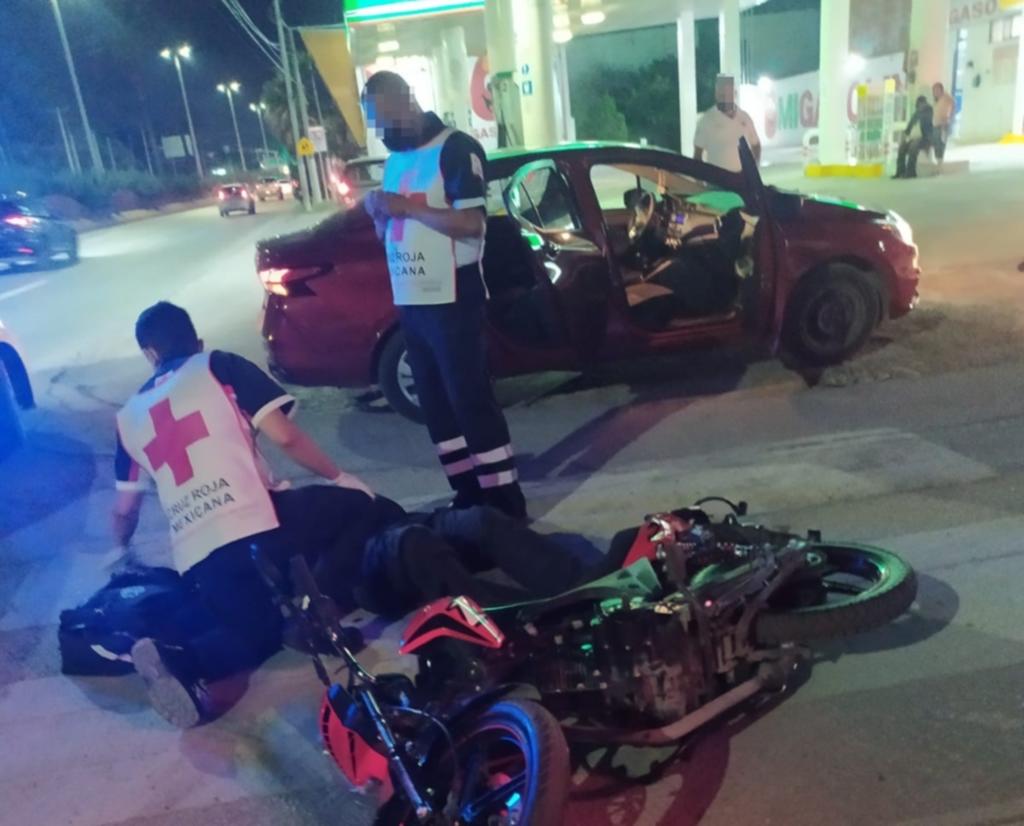 Motociclista termina en el hospital tras accidente en Torreón