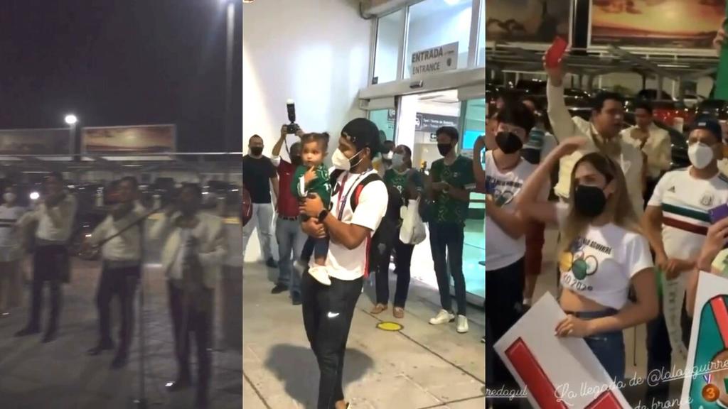 Reciben con mariachi a Eduardo 'Mudo' Aguirre en el aeropuerto de Torreón