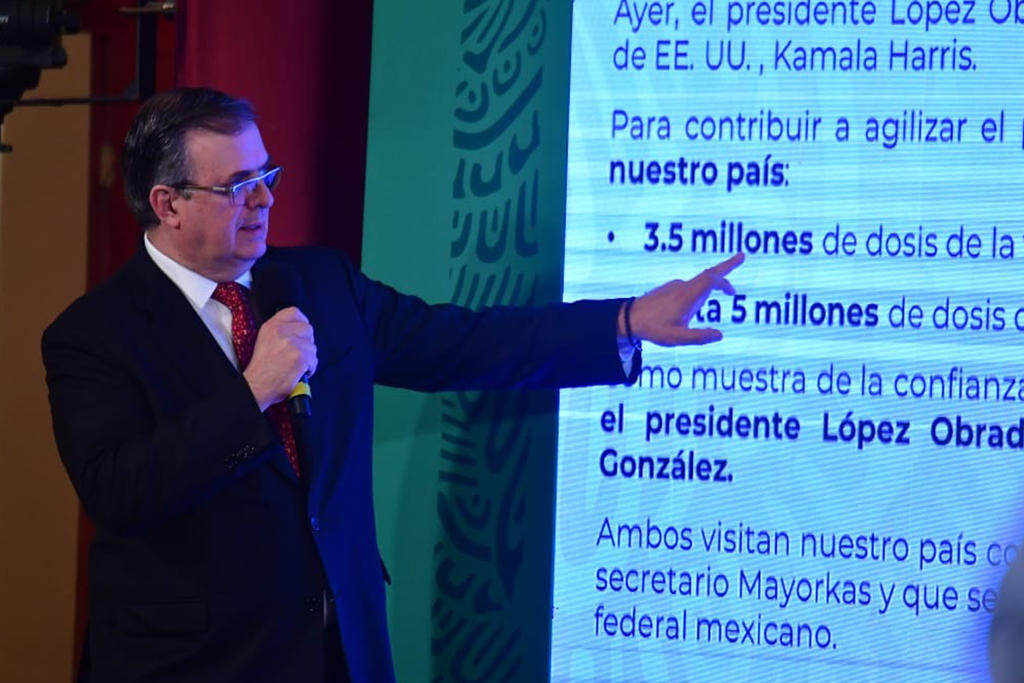 Estados Unidos enviará a México hasta 8.5 millones de vacunas antiCOVID: Ebrard 