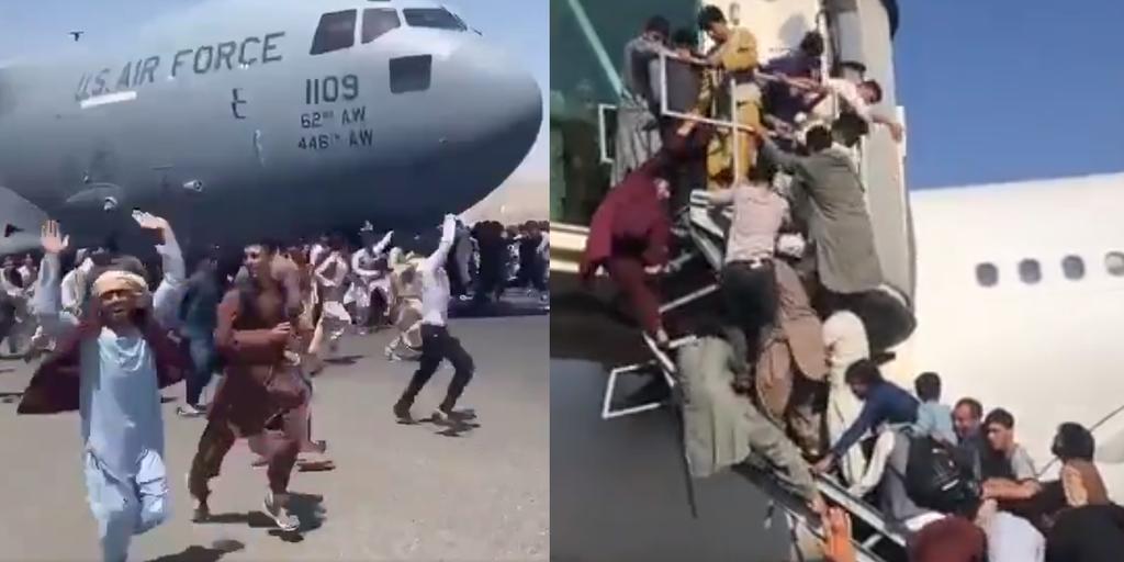Se desata el caos en aeropuerto de Kabul; miles de personas intentan huir de Afganistán en avión