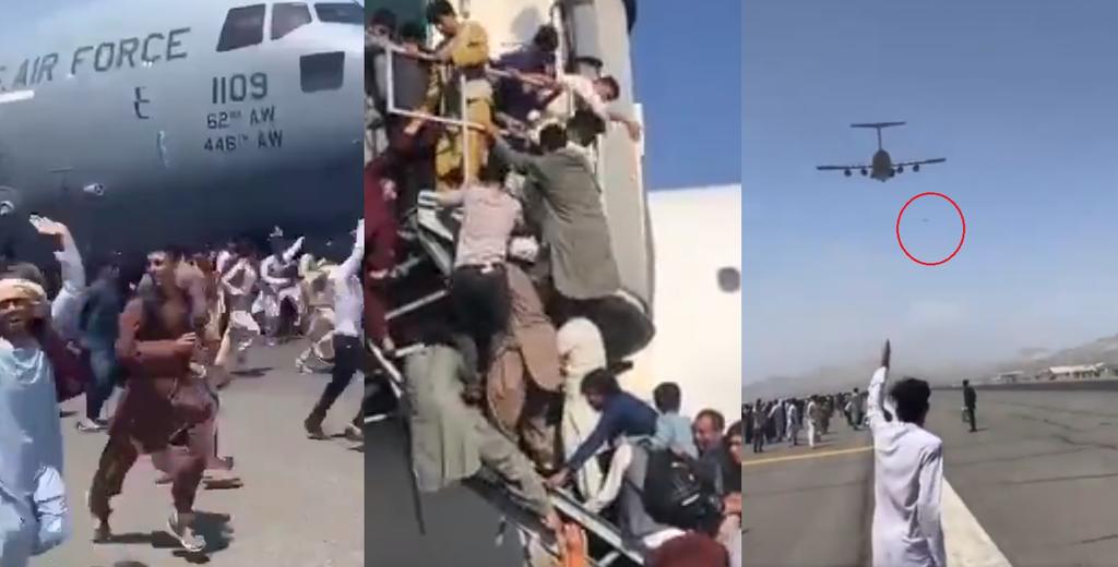 VIDEOS: Personas caen desde un avión tras desatar el caos en aeropuerto de Kabul; intentaban huir de Afganistán