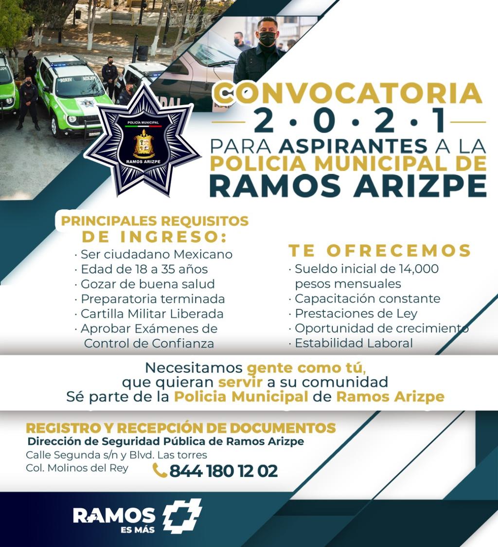 Abren convocatoria para reclutar policías en Ramos Arizpe