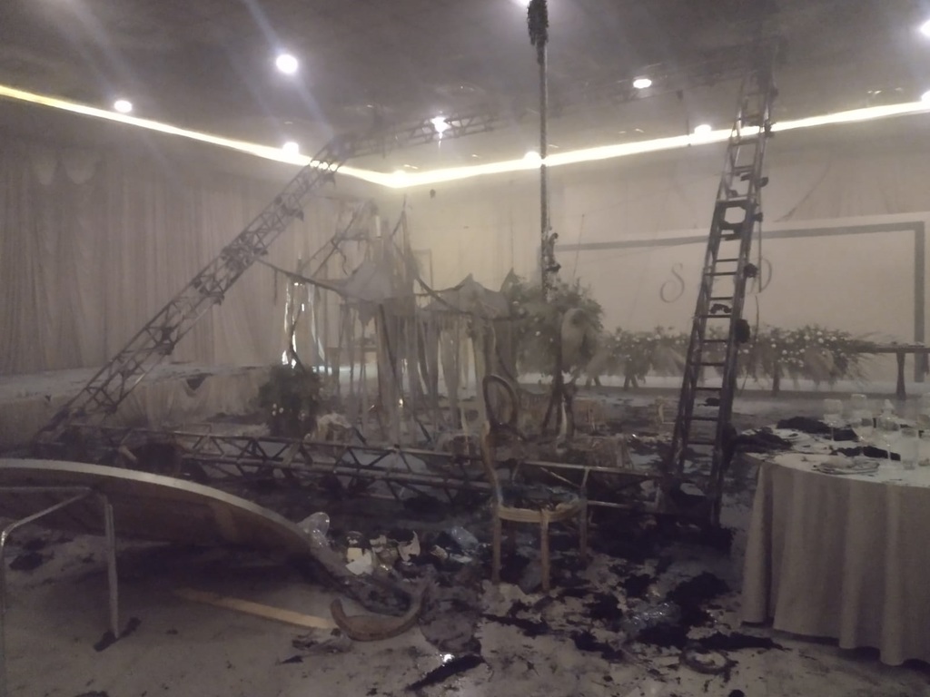 Pirotecnia provoca incendio en salón de fiestas del ejido La Unión de Torreón