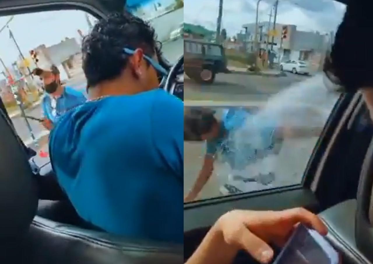 VIRAL: Jóvenes en Puebla rocían con espuma a vendedor ambulante