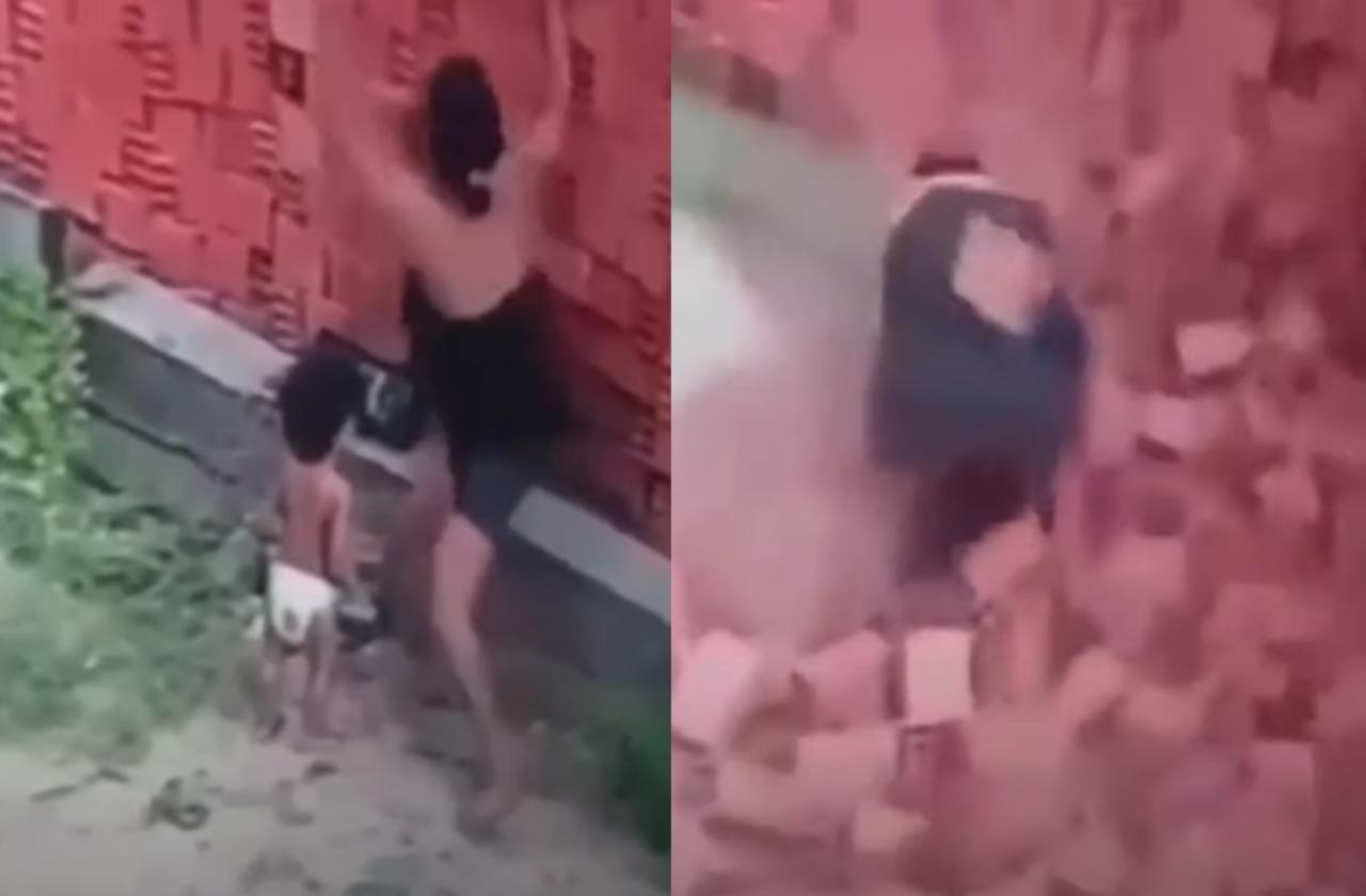 Mujer salva a un bebé de ser aplastado por ladrillos; lo protegió con su cuerpo