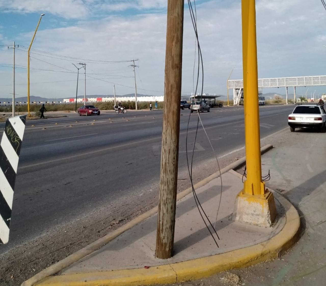Criminales roban cable de luminarias en la Torreón-Matamoros