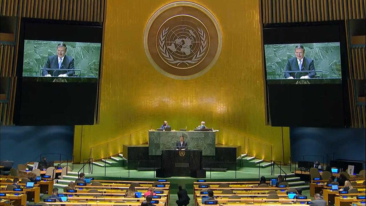 Desde Asamblea General de la ONU, Ebrard llama a garantizar acceso a vacunas COVID para la recuperación económica