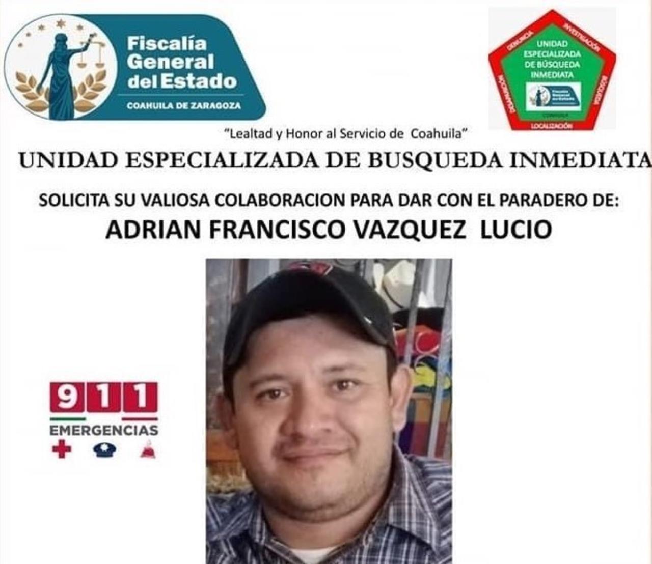 Familia pide ayuda para localizar a Adrián Francisco Vázquez, desaparecido en Saltillo
