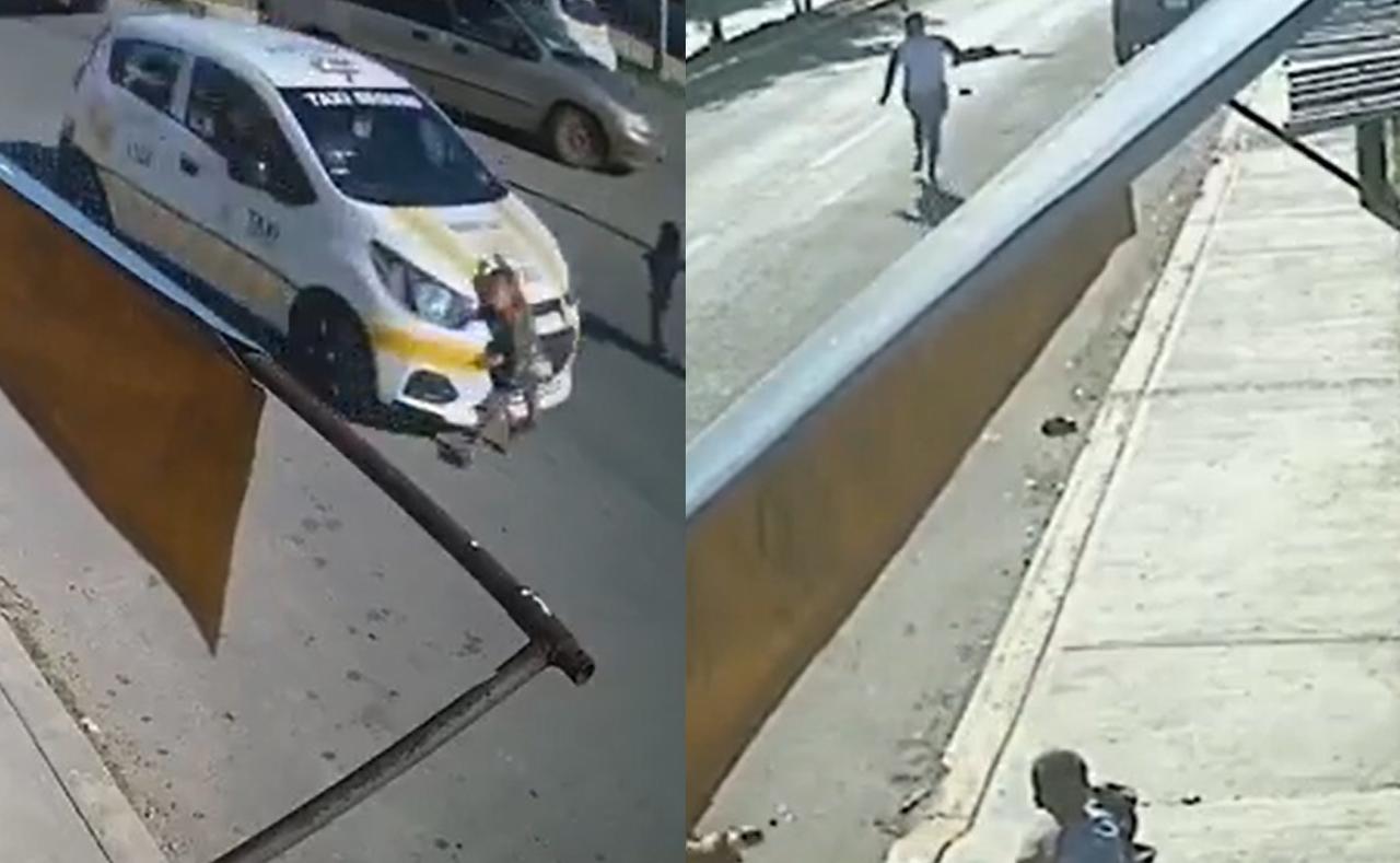 Taxi atropella a un niño que cruzaba la calle con su madre en Quintana Roo