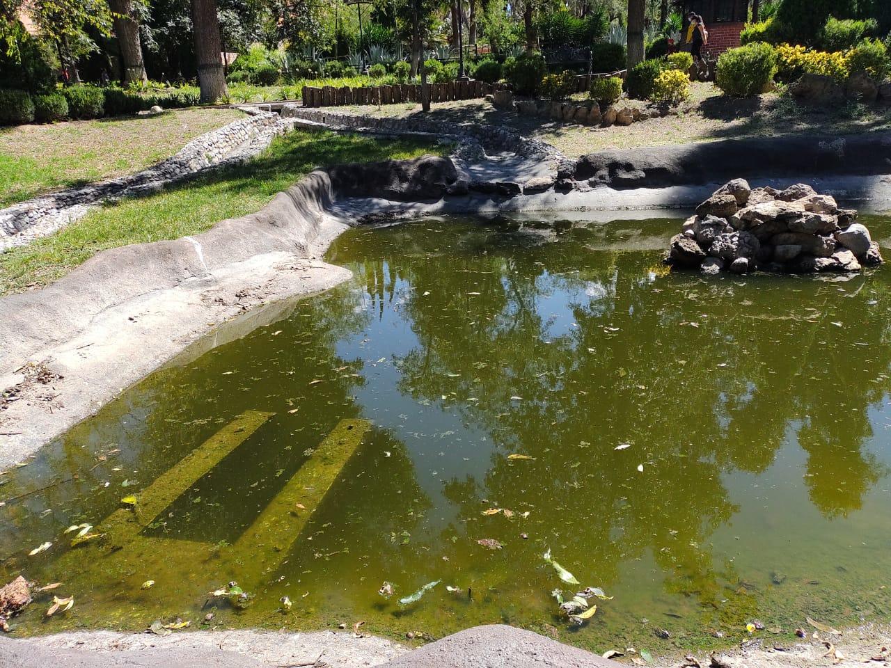 En descuido lagos del Parque Chapulín en Saltillo