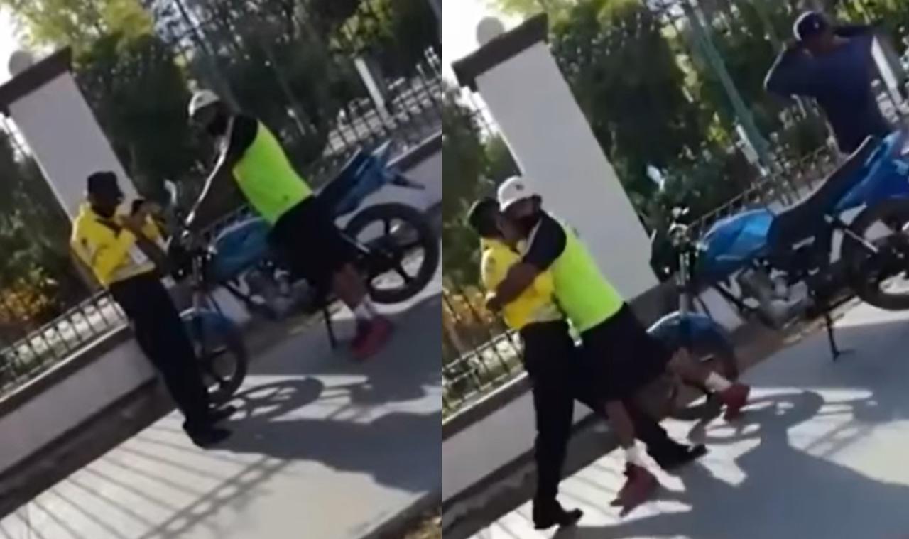 VIRAL: Hombre impide que policía se lleve su moto en Torreón con un abrazo