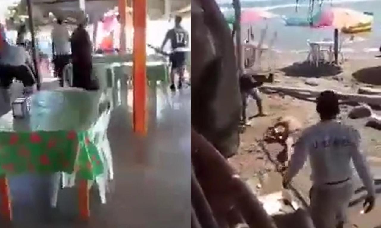 VIDEO: Turistas y comerciantes protagonizan batalla campal en Veracruz