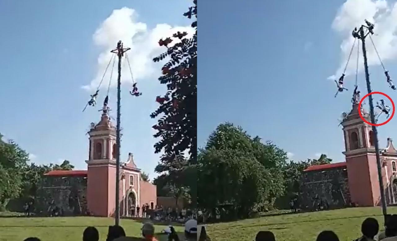 Volador de Papantla sufre caída de 25 metros de altura