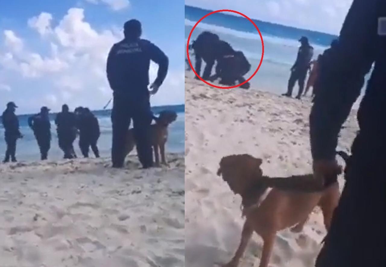 VIDEO: Policías someten a hombre porque 'paseaba con su perro' en la playa