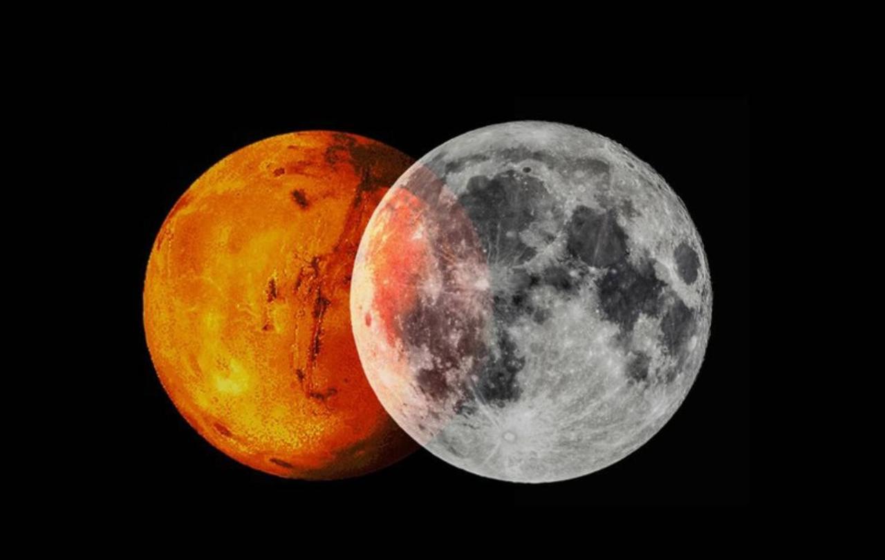¿Dónde y cuándo se podrá ver el 'beso' entre Marte y la Luna?
