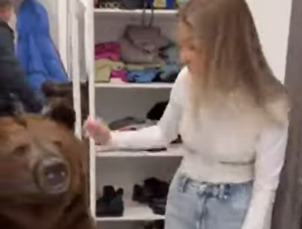 Influencer rusa es investigada por llevar a un oso a su departamento para entretener a su hijo