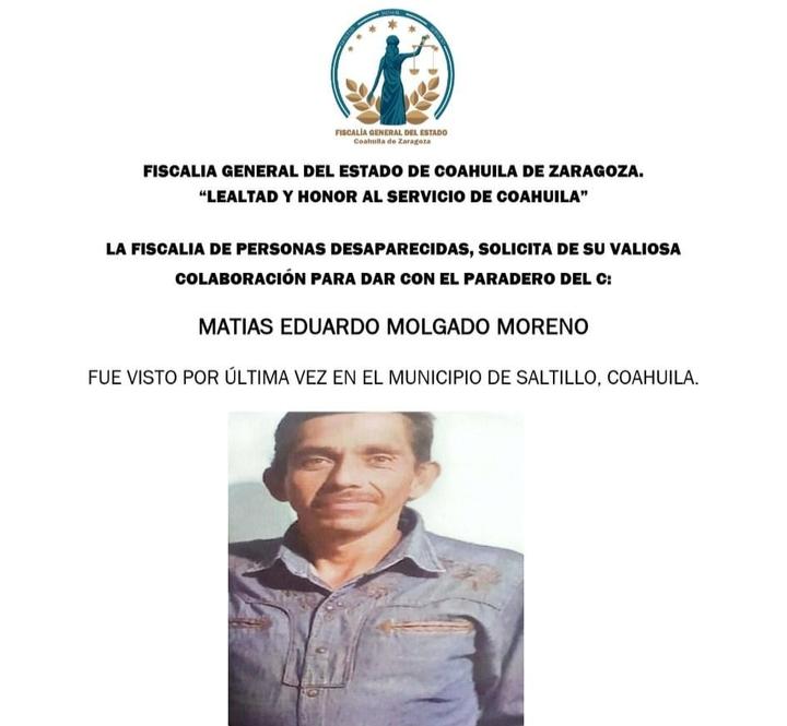 Reportan hombre desaparecido en Saltillo un año después