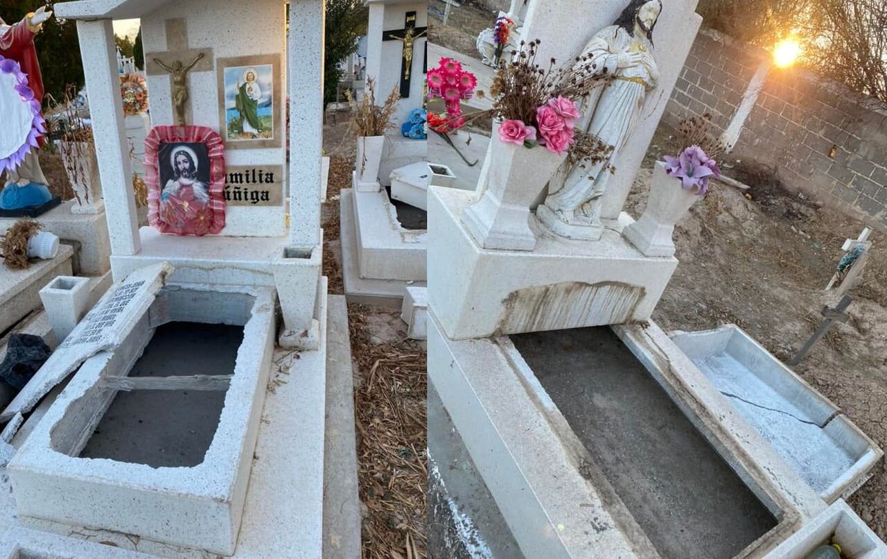 Destruyen y vandalizan tumbas de panteón en Durango