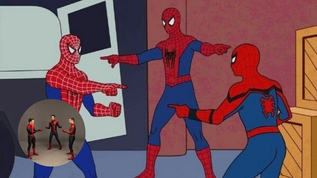 Tom Holland, Tobey Maguire y Andrew Garfield recrean meme de Spider-Man