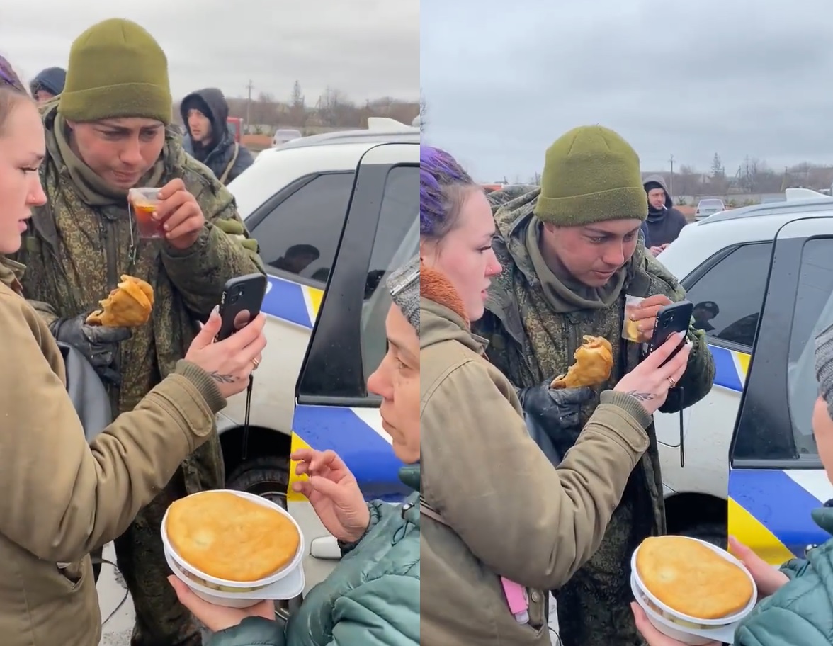 VIDEO: Soldado ruso 'se rinde' y llora cuando ucranianos le dan comida