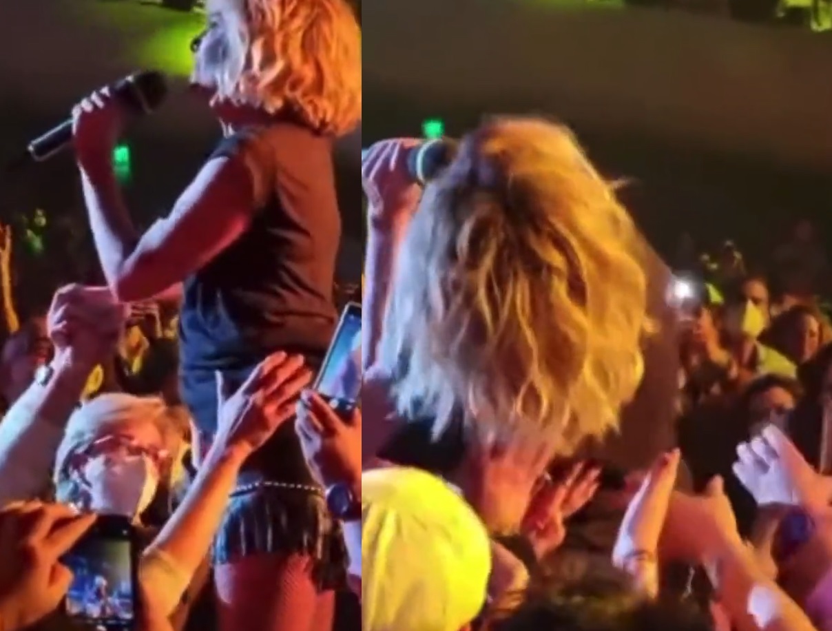 VIDEO: Ilse de Flans sufre caída en concierto; sus fans no la atraparon