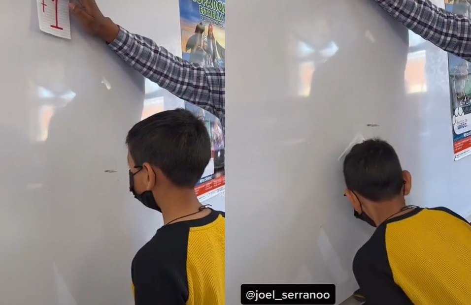 VIDEO: Profesor reta a sus alumnos a atrapar hoja de papel con la cabeza
