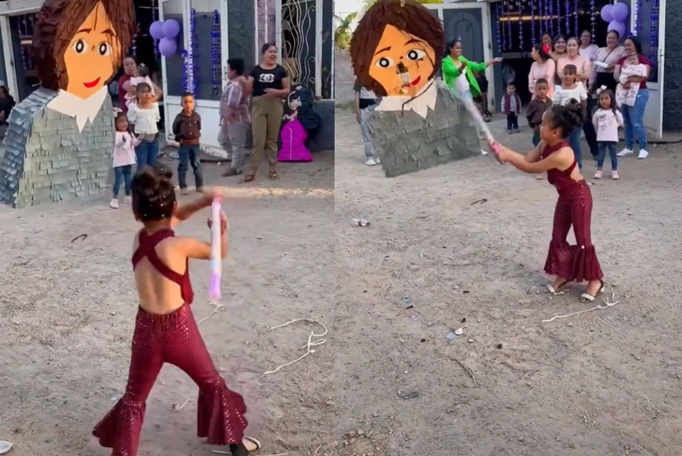 VIRAL: Niña 'venga' a Selena Quintanilla al vestirse como ella y golpear piñata de Yolanda Saldívar