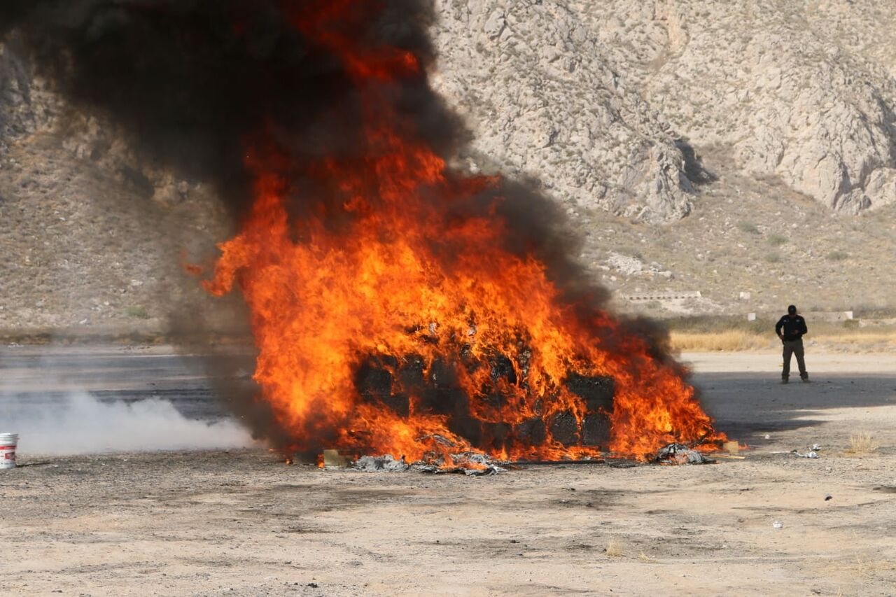 Incinera FGR más de una tonelada de droga en Coahuila