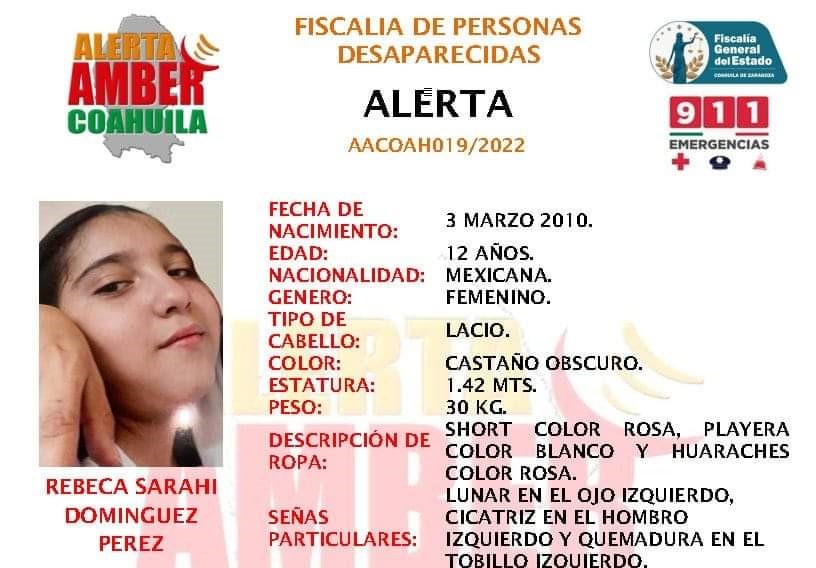 Reportan a menor desaparecida en Torreón